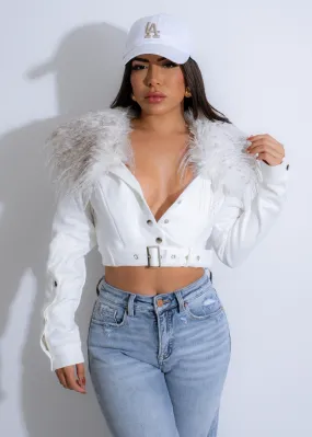 Frostbound Faux Fur Jacket White