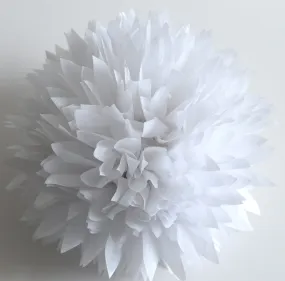 Shimmery Pearl white paper pom poms