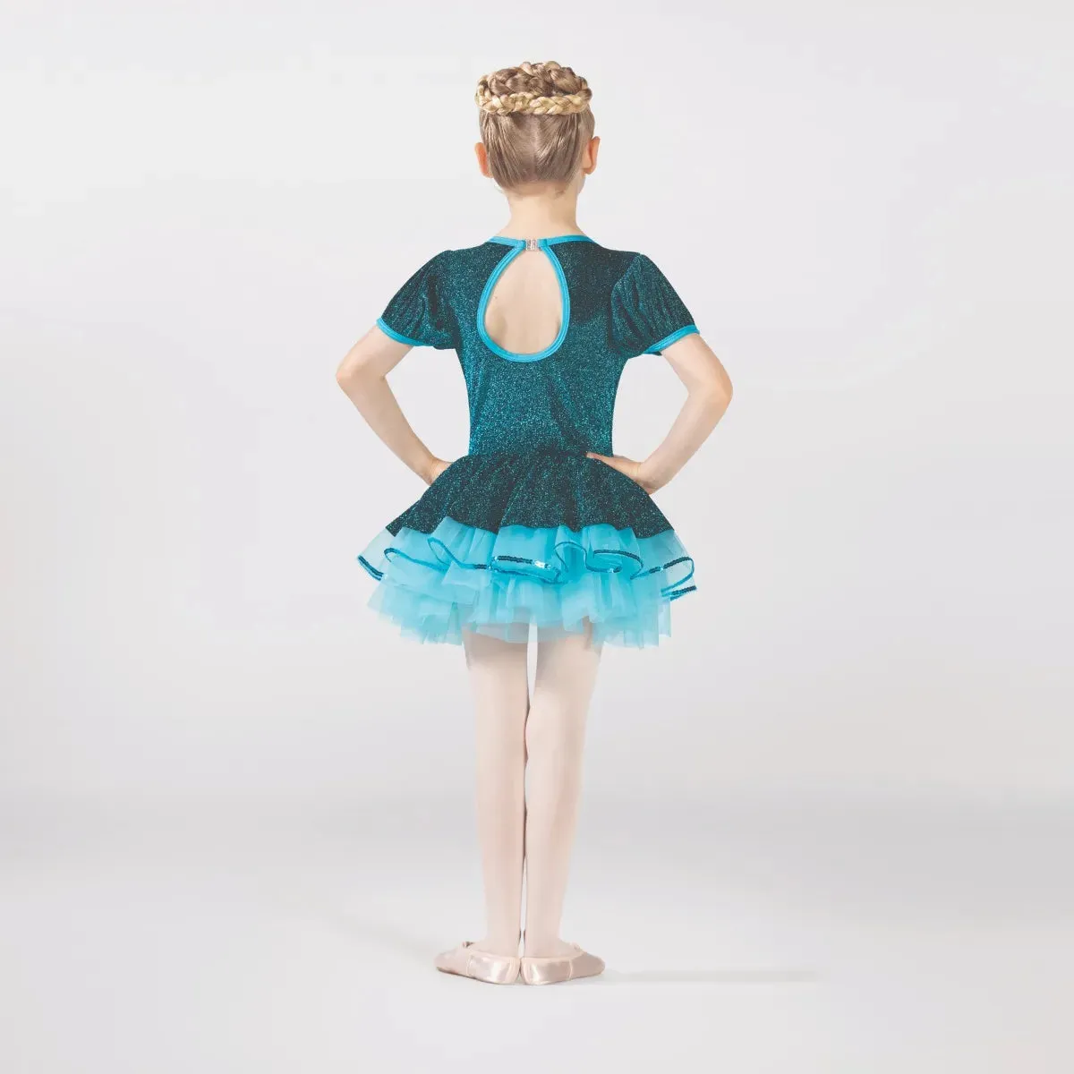 1st Position Shimmer Fabric Peplum Tutu with Sequin Panel