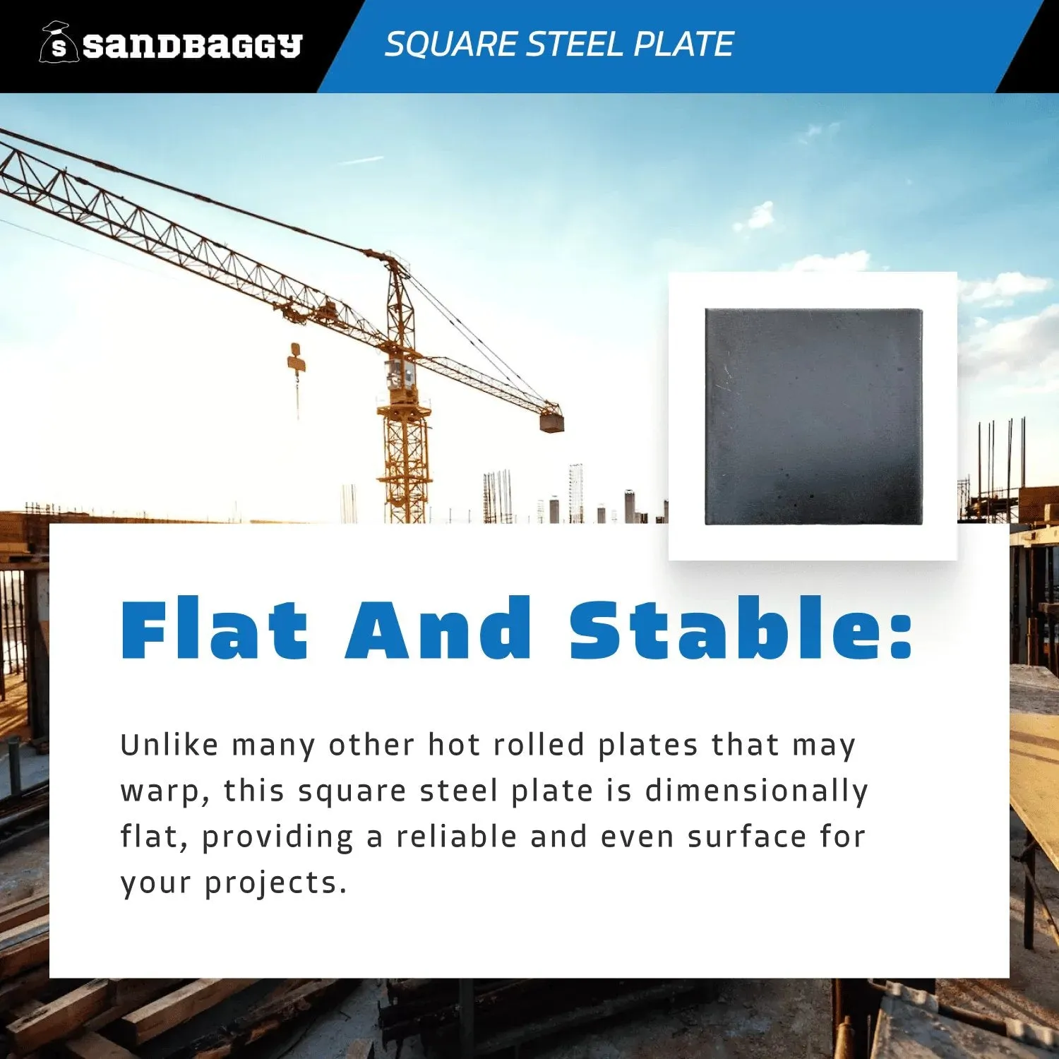 3” x 3” x 3/16” Square Steel Plate - Hot Rolled Steel Sheet