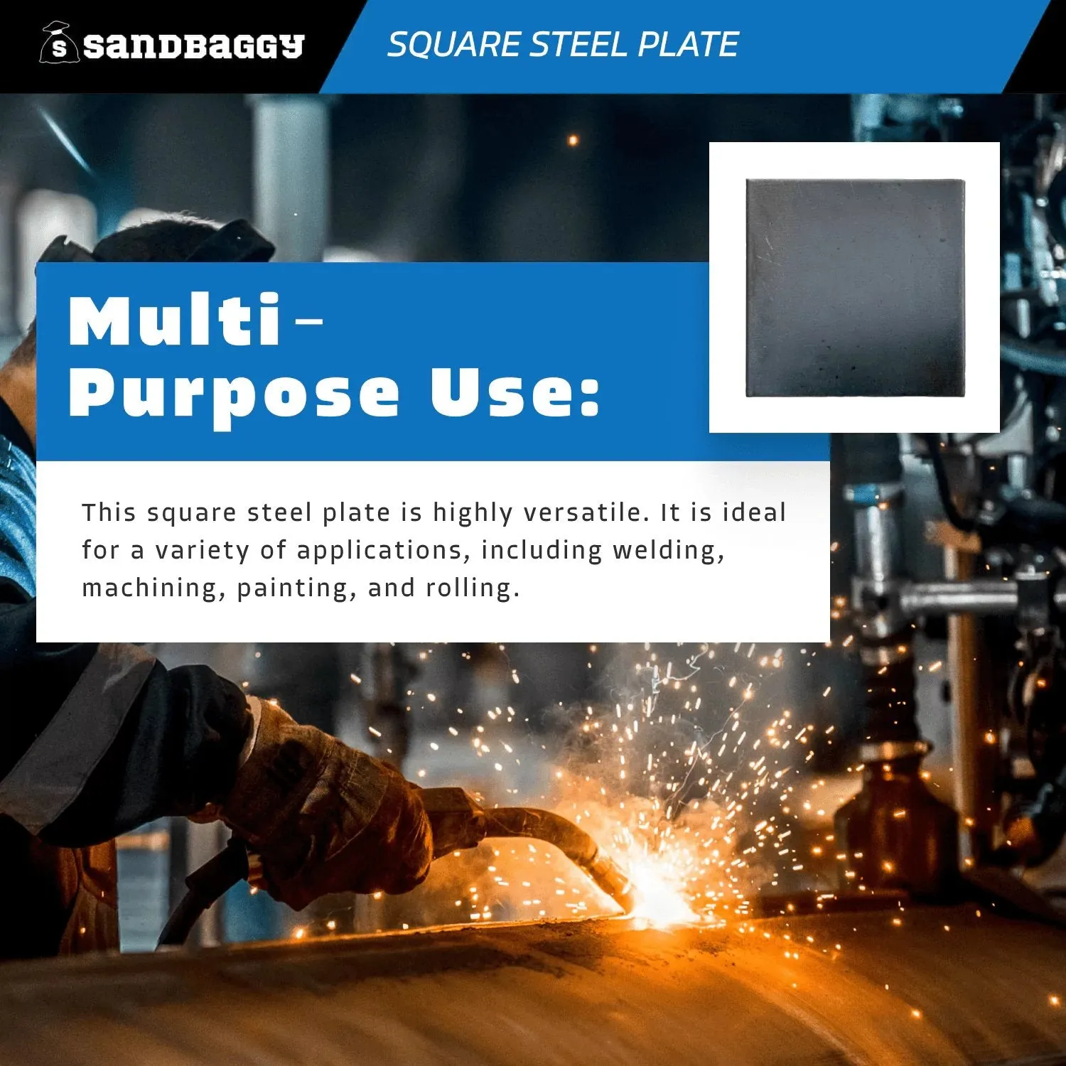 3” x 3” x 3/16” Square Steel Plate - Hot Rolled Steel Sheet