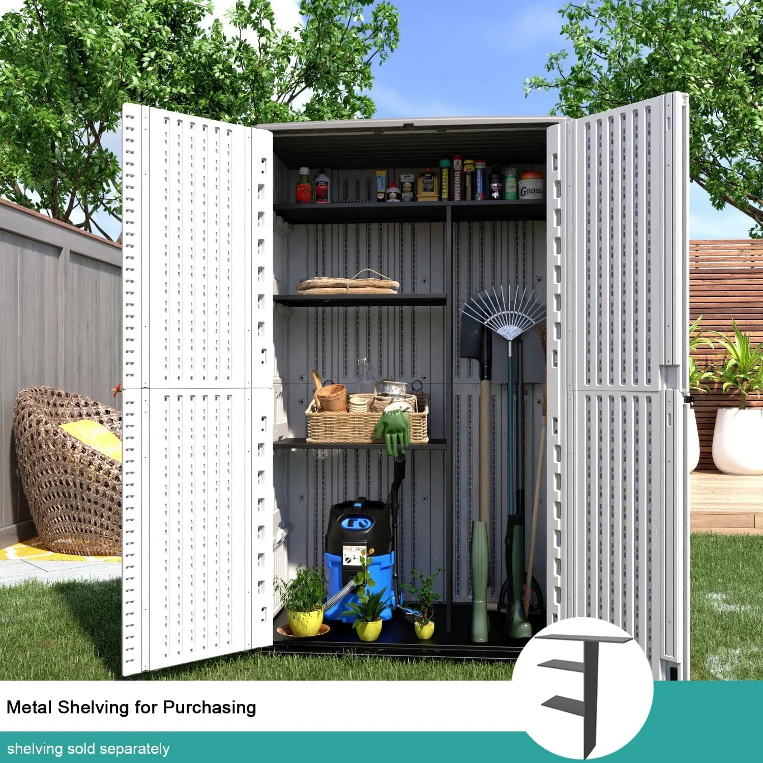 52 cu. ft. Outdoor Vertical Storage Shed