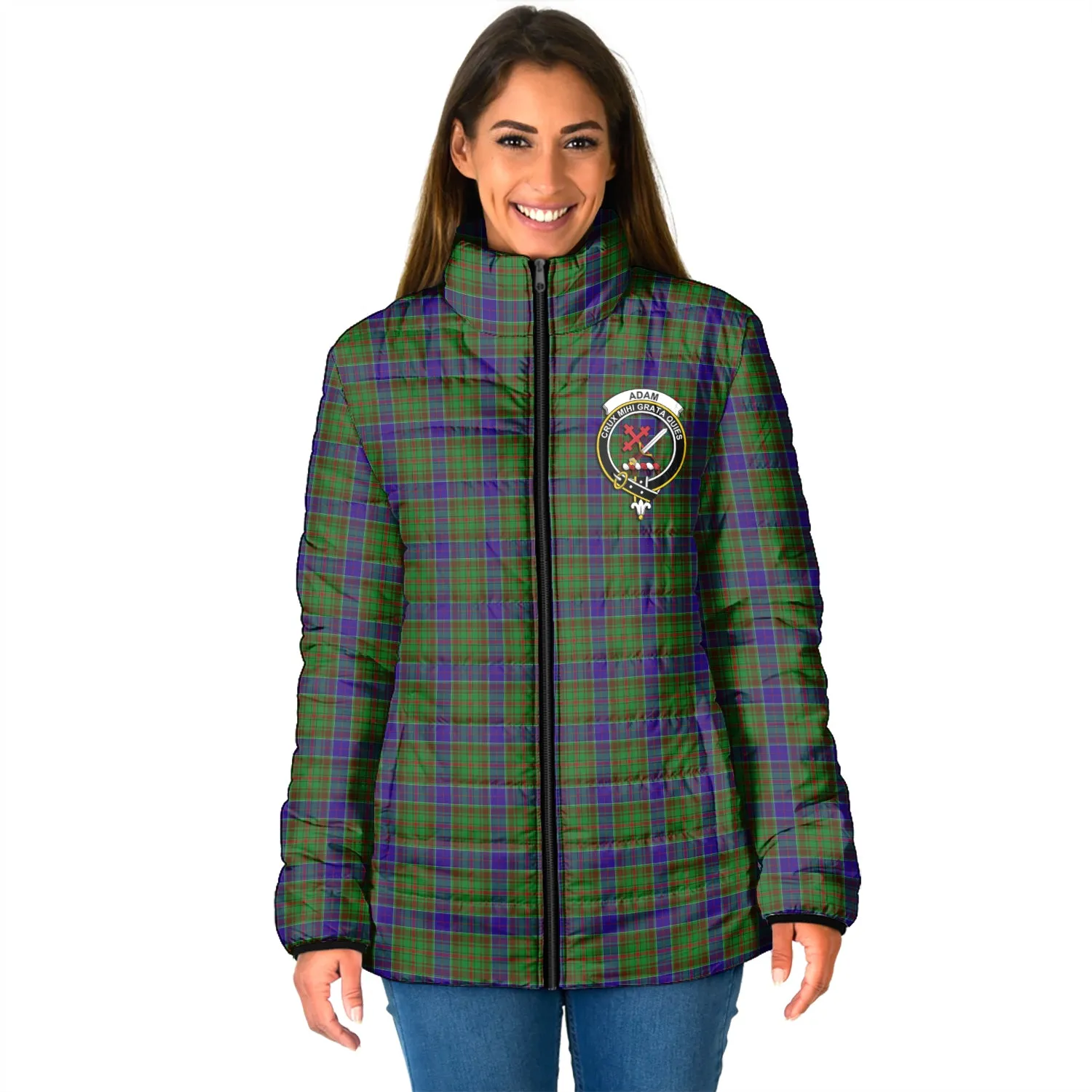 Adam Tartan Padded Jacket with Family Crest