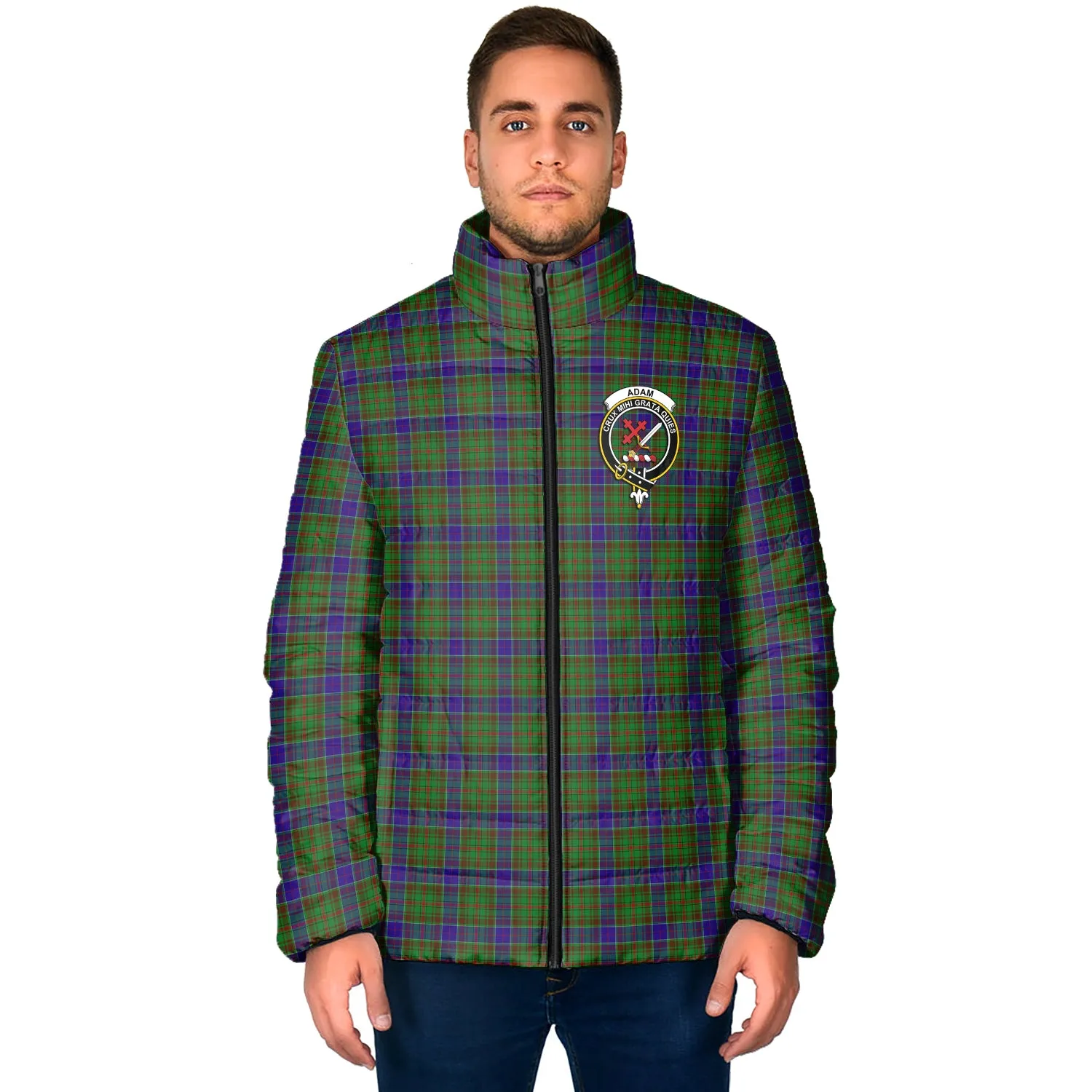 Adam Tartan Padded Jacket with Family Crest