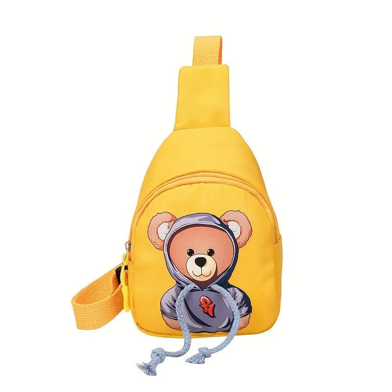 Adorable Lightweight Bear Messenger Bag for Children - Adjustable Strap, Zippered Coin Purse, Ideal for Travel & Gifts