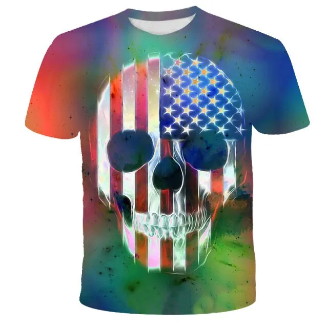 Aidase New Motorcycle Skull 3dT-Shirt Men Women Fashion Hip Hop T-Shirt Streetwear Pullover T Shirt Camisetas Hombre Tops Tees