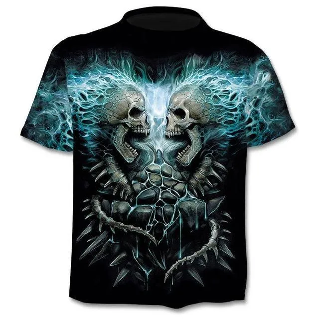 Aidase New Motorcycle Skull 3dT-Shirt Men Women Fashion Hip Hop T-Shirt Streetwear Pullover T Shirt Camisetas Hombre Tops Tees