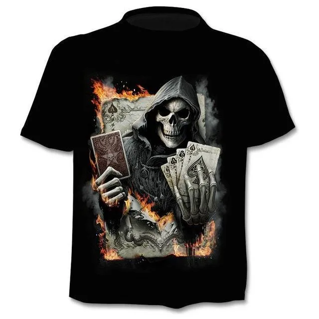 Aidase New Motorcycle Skull 3dT-Shirt Men Women Fashion Hip Hop T-Shirt Streetwear Pullover T Shirt Camisetas Hombre Tops Tees