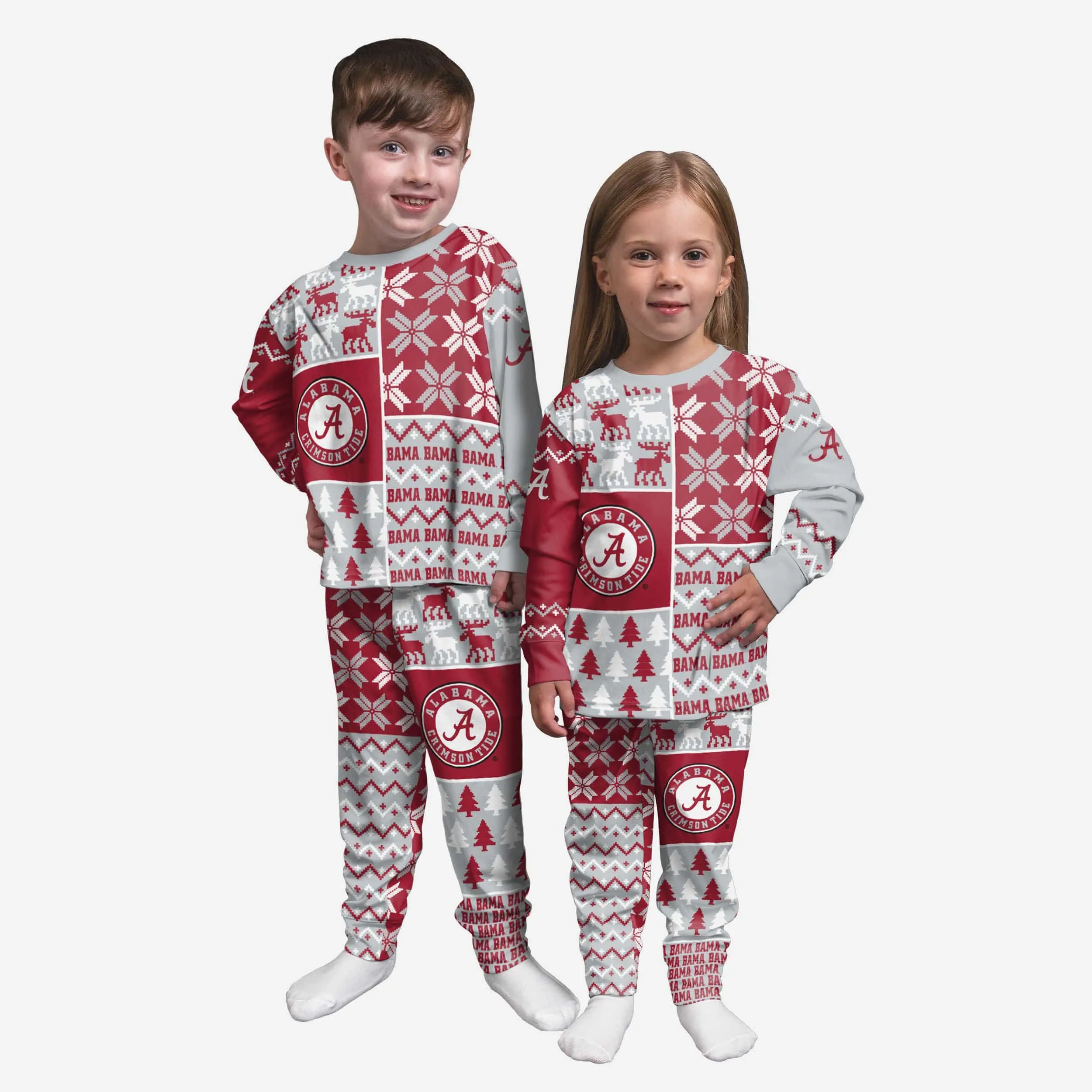 Alabama Crimson Tide Toddler Busy Block Family Holiday Pajamas