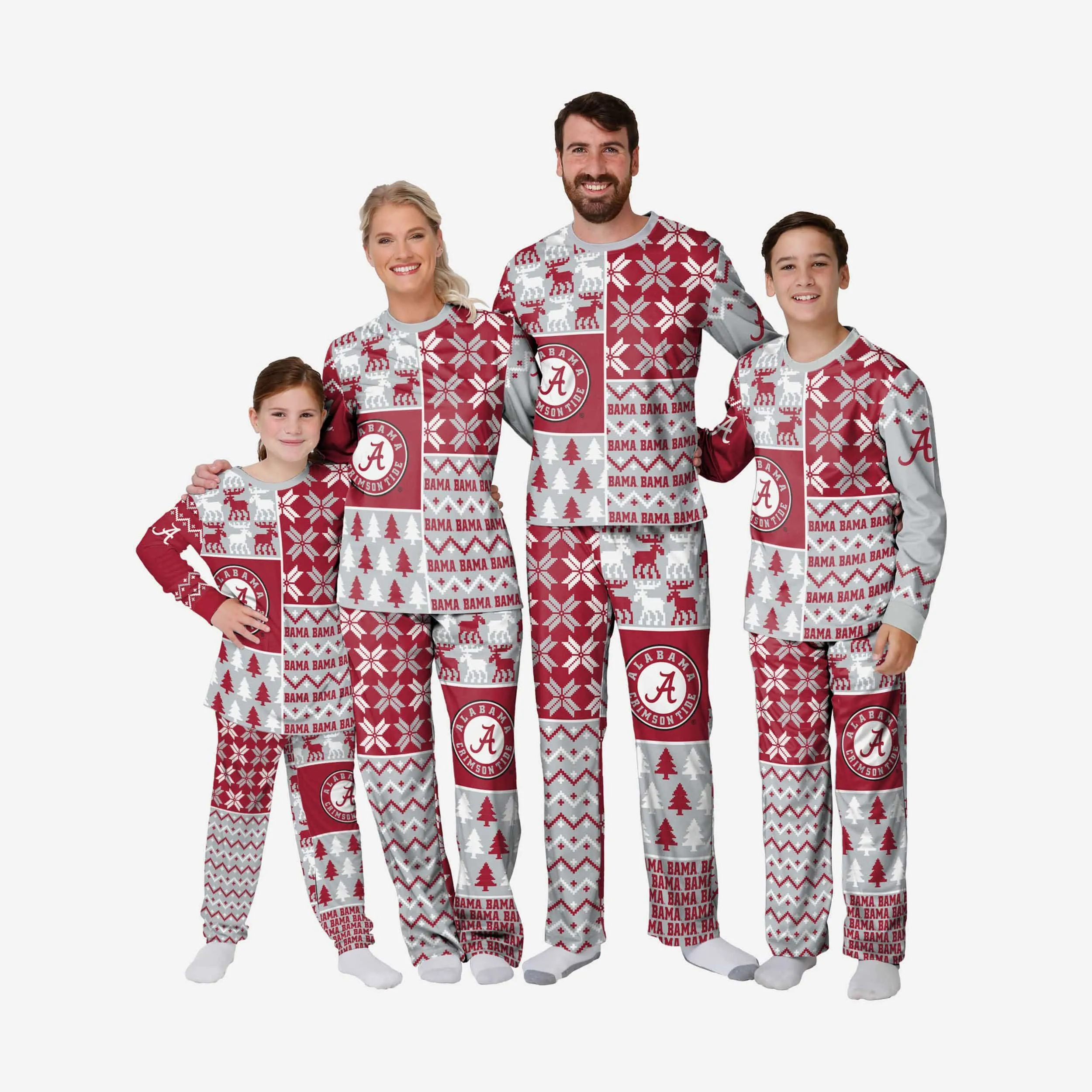 Alabama Crimson Tide Toddler Busy Block Family Holiday Pajamas