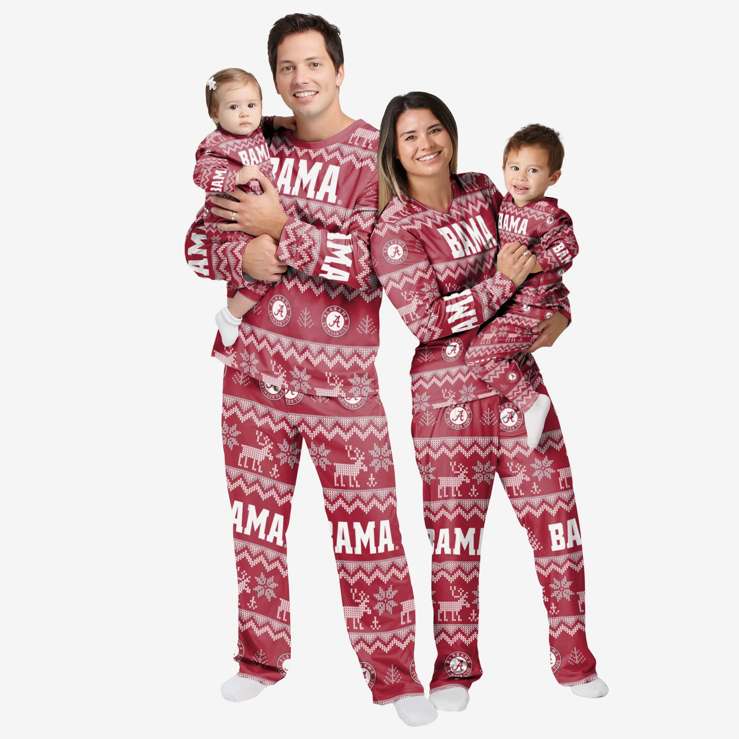 Alabama Crimson Tide Toddler Ugly Pattern Family Holiday Pajamas