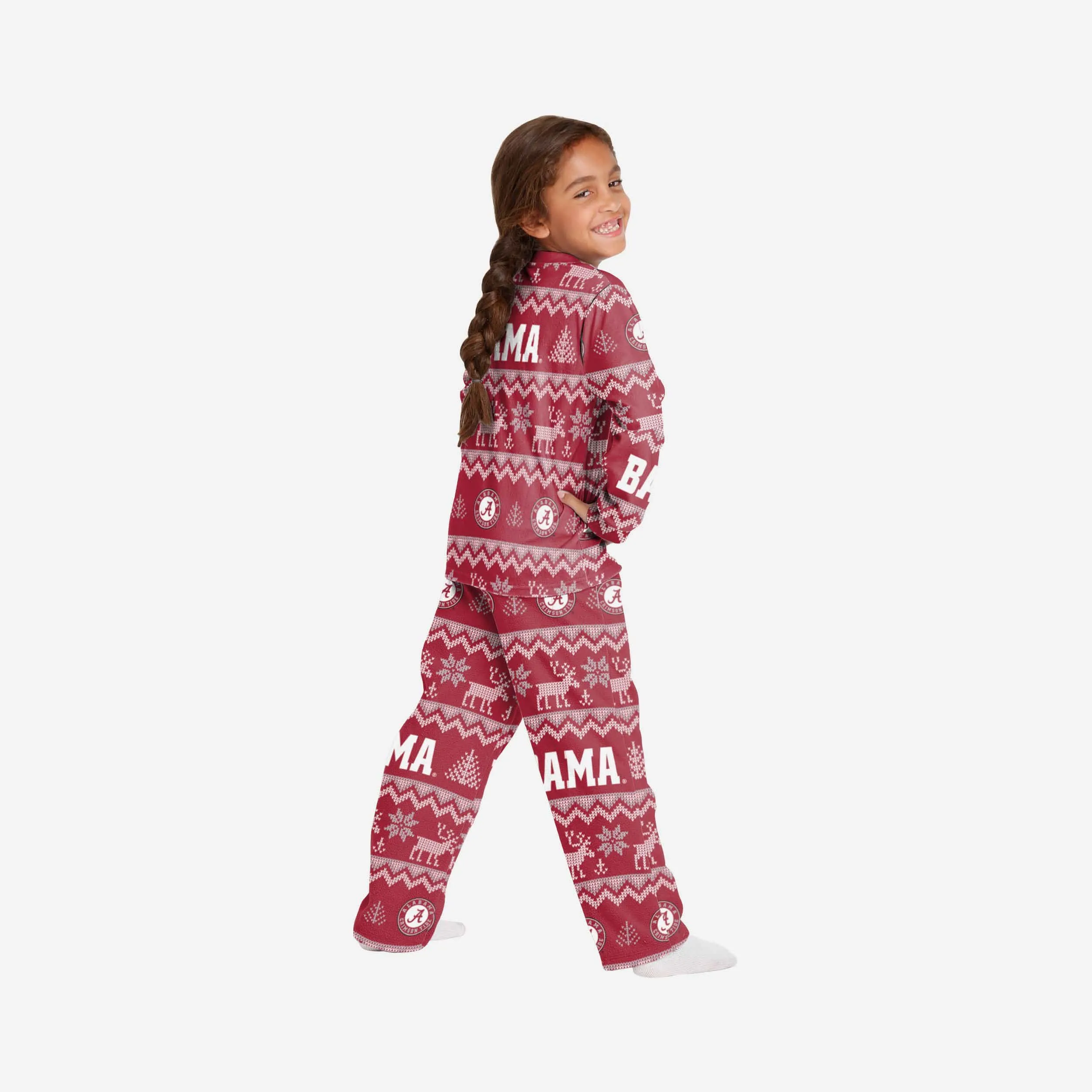 Alabama Crimson Tide Youth Ugly Pattern Family Holiday Pajamas