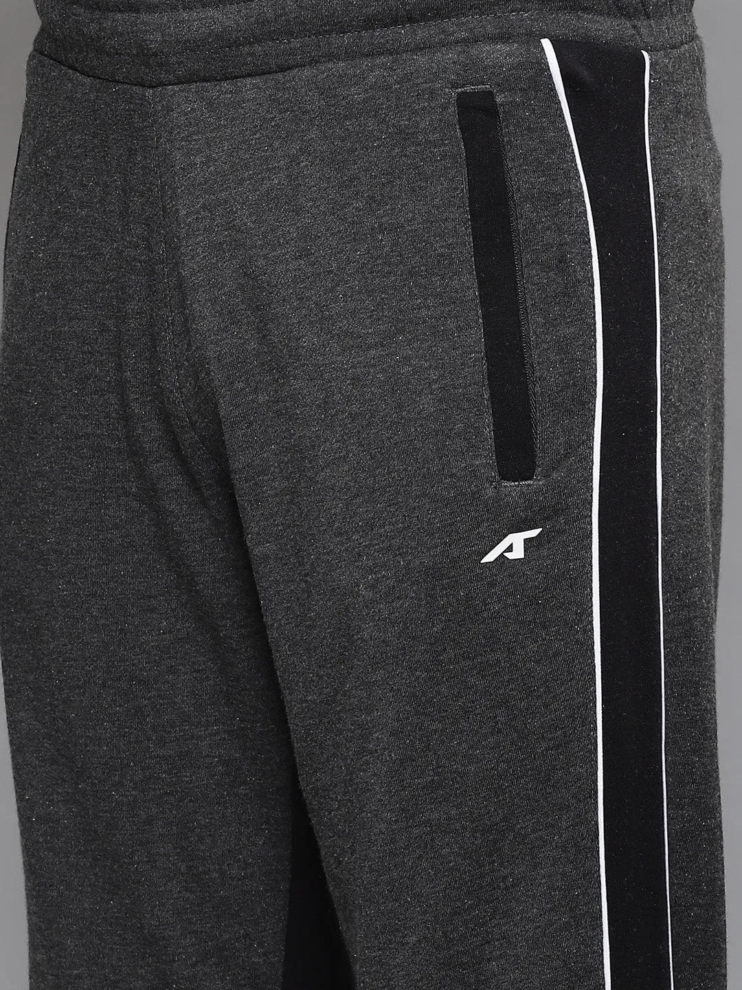 Alcis Men Charcoal Grey Black Colourblocked Tracksuit