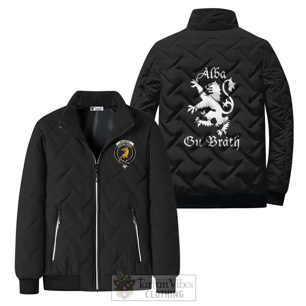 Allison Family Crest Padded Cotton Jacket Lion Rampant Alba Gu Brath Style