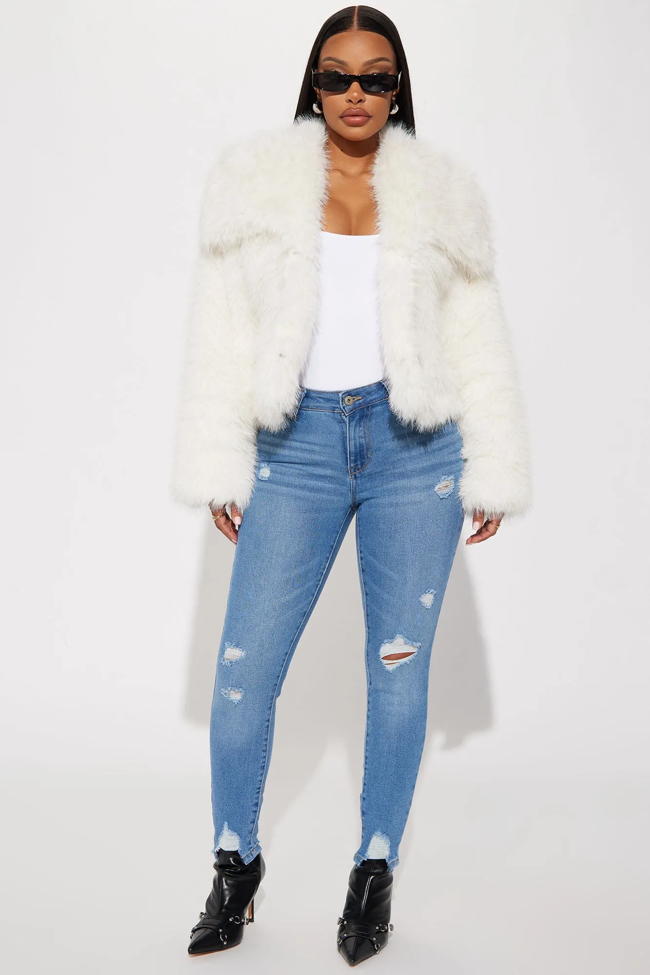 Already Chose Faux Fur Jacket - Cream