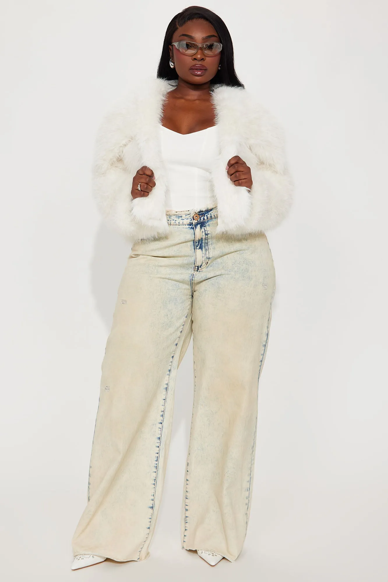 Already Chose Faux Fur Jacket - Cream