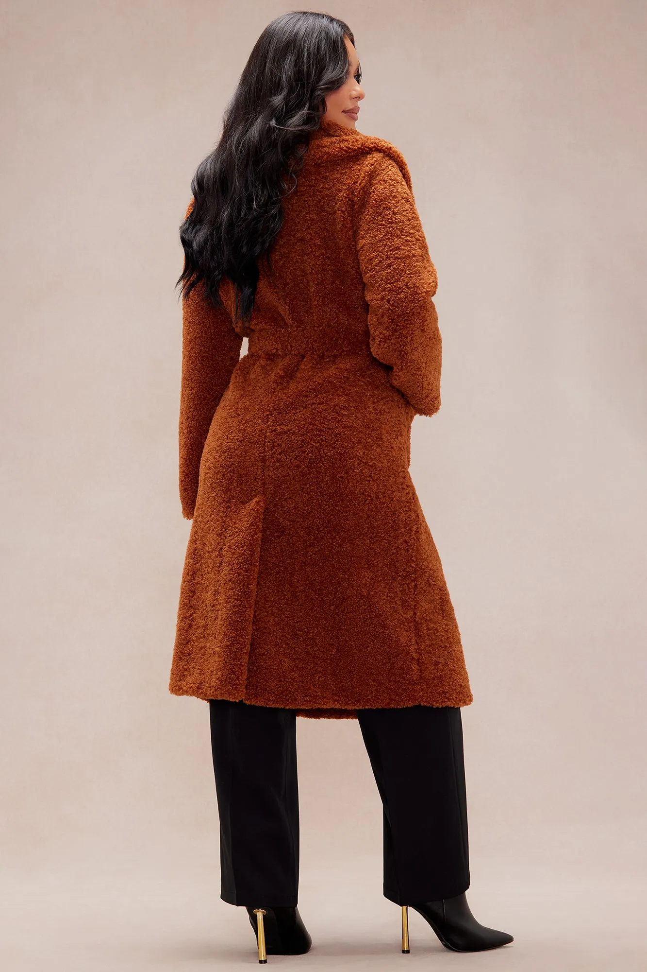 Alyssa Faux Fur Coat - Cognac