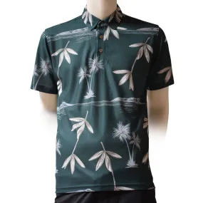 Bamboo Printed Polo Shirt - Hawaiian All Over Pattern Premium Lightweight Fast-Drying Casual Men Unisex shirt