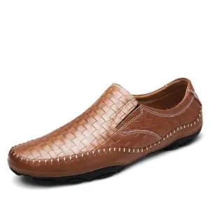 Banggood Shoes Men Leather Woven Style Loafers