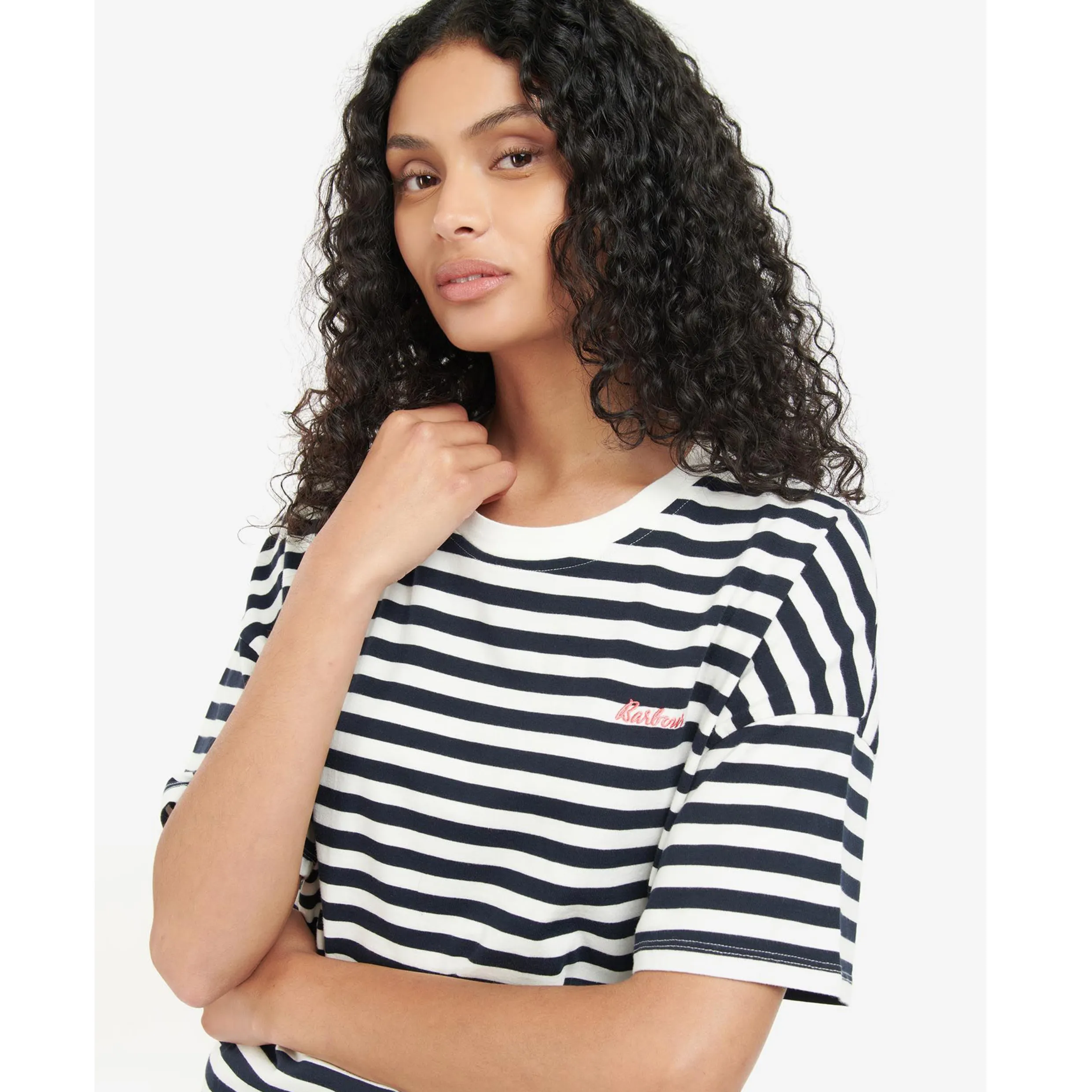 Barbour Adria stripe Top in navy LML0813