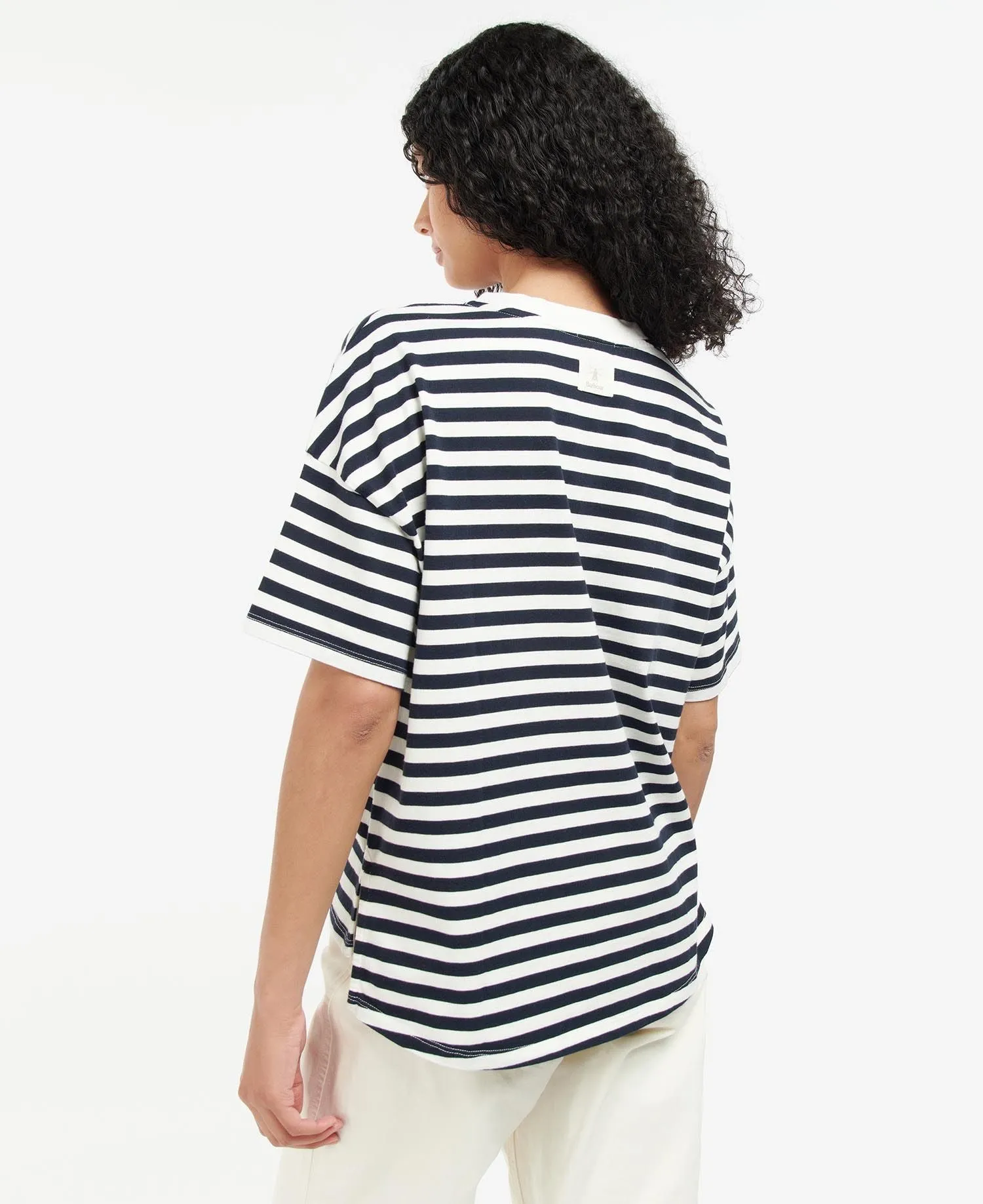 Barbour Adria stripe Top in navy LML0813