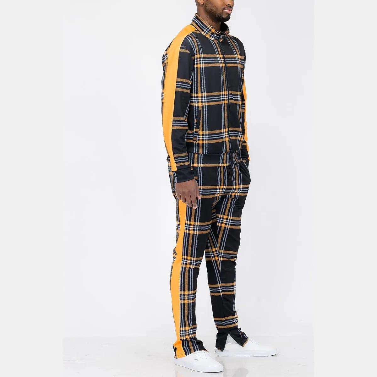 Black & Yellow Plaid Track Set