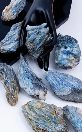 Blue Kyanite Clusters with Mica and Quartz