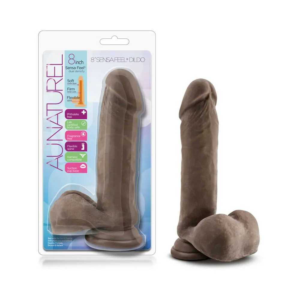 Blush Au Naturel 8 in. Posable Dual Density Dildo with Balls & Suction Cup