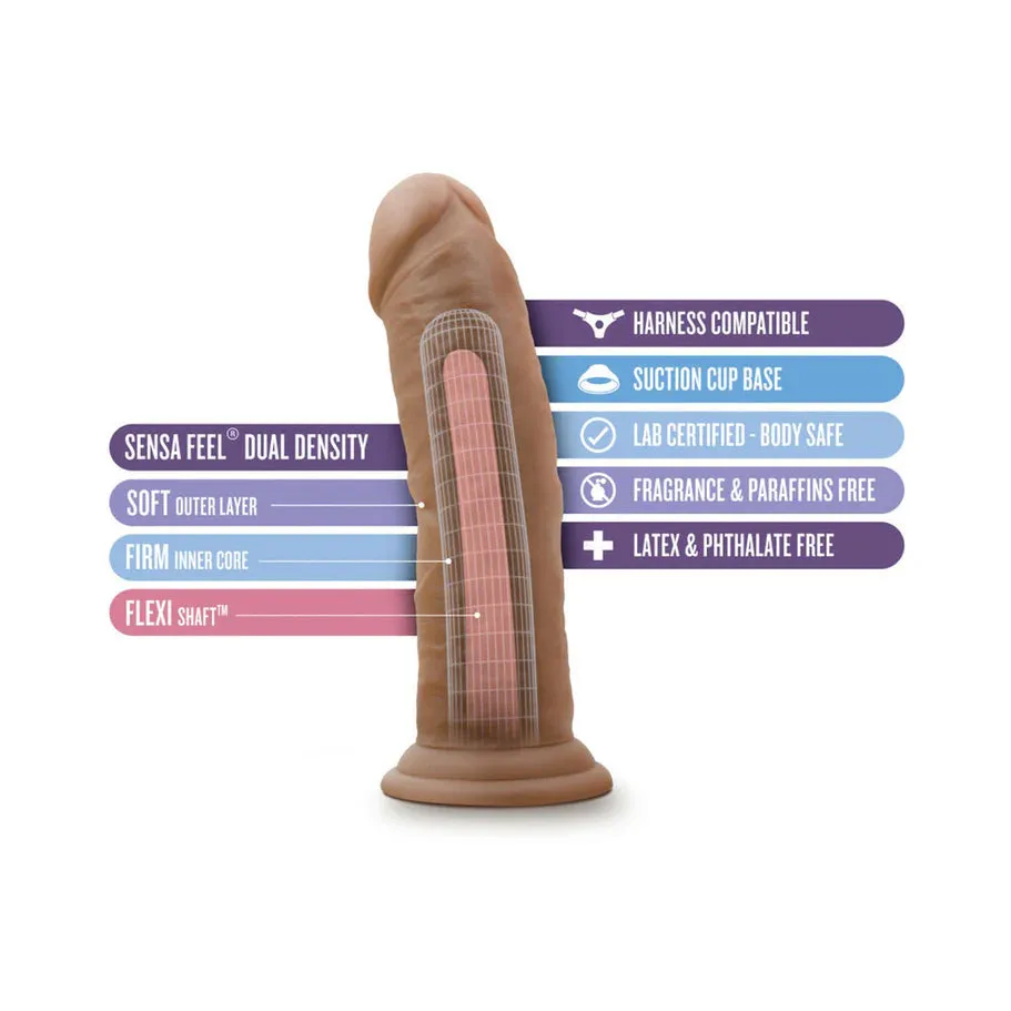 Blush Au Naturel 8 in. Posable Dual Density Dildo with Suction Cup