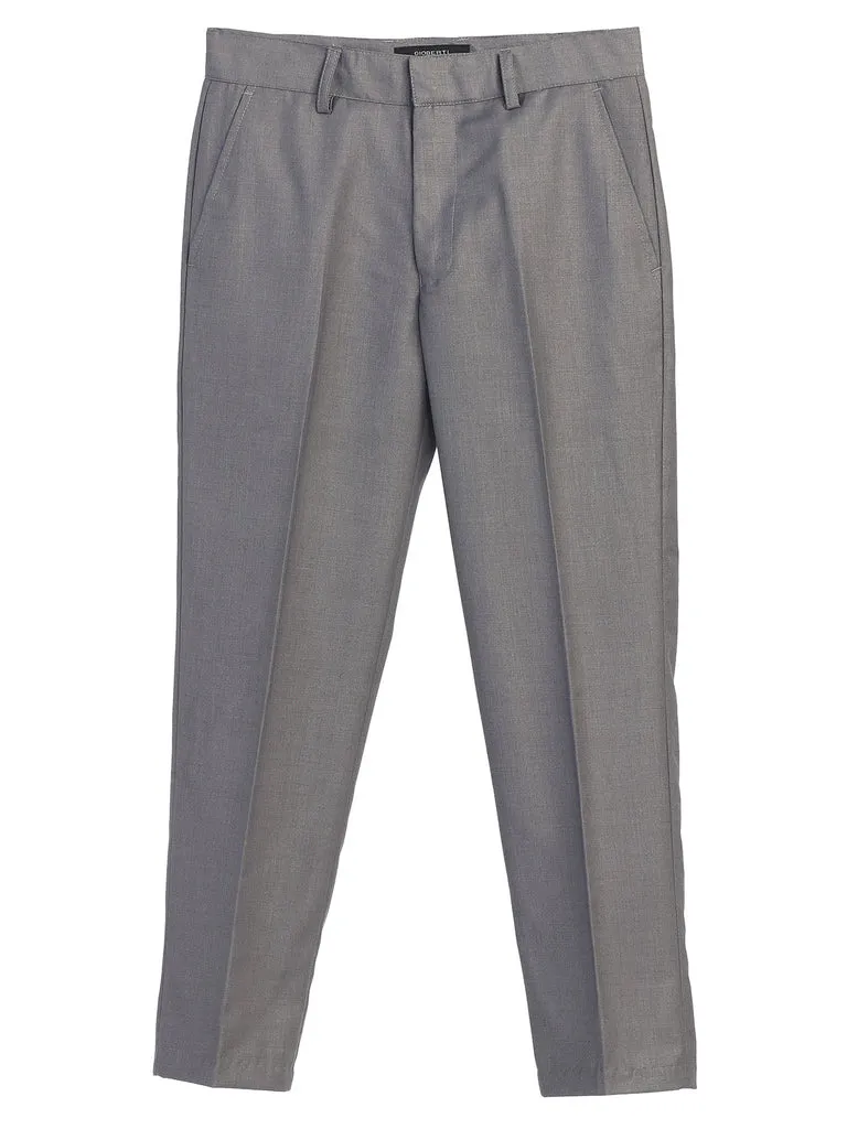 Boys Formal Flat Front Dress Pants With Adjustable Waist - Gray