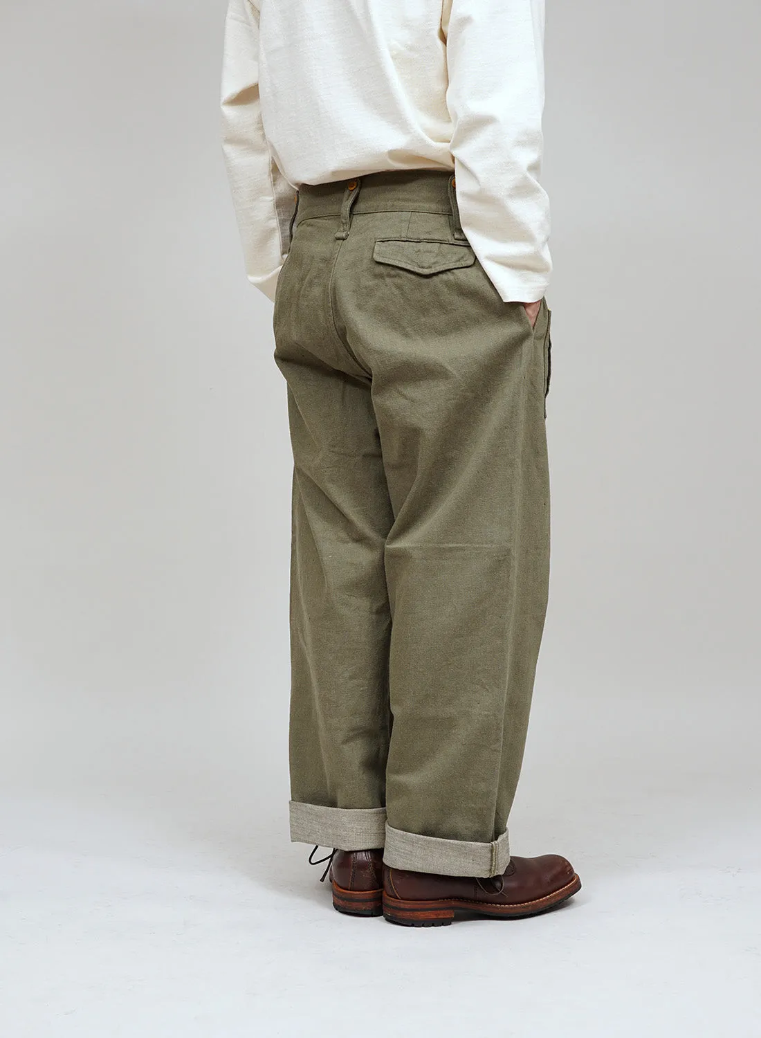 British Army Pant Loose Denim in Green