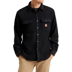 Brixton Bowery Fleece Long Sleeve Flannel Shirt - Black