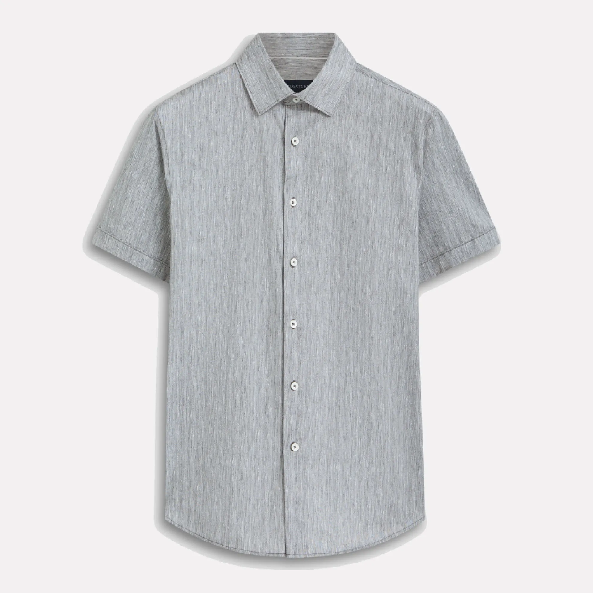 BUGATCHI OOHCOTTON® Miles Short Sleeve Shirt / Black