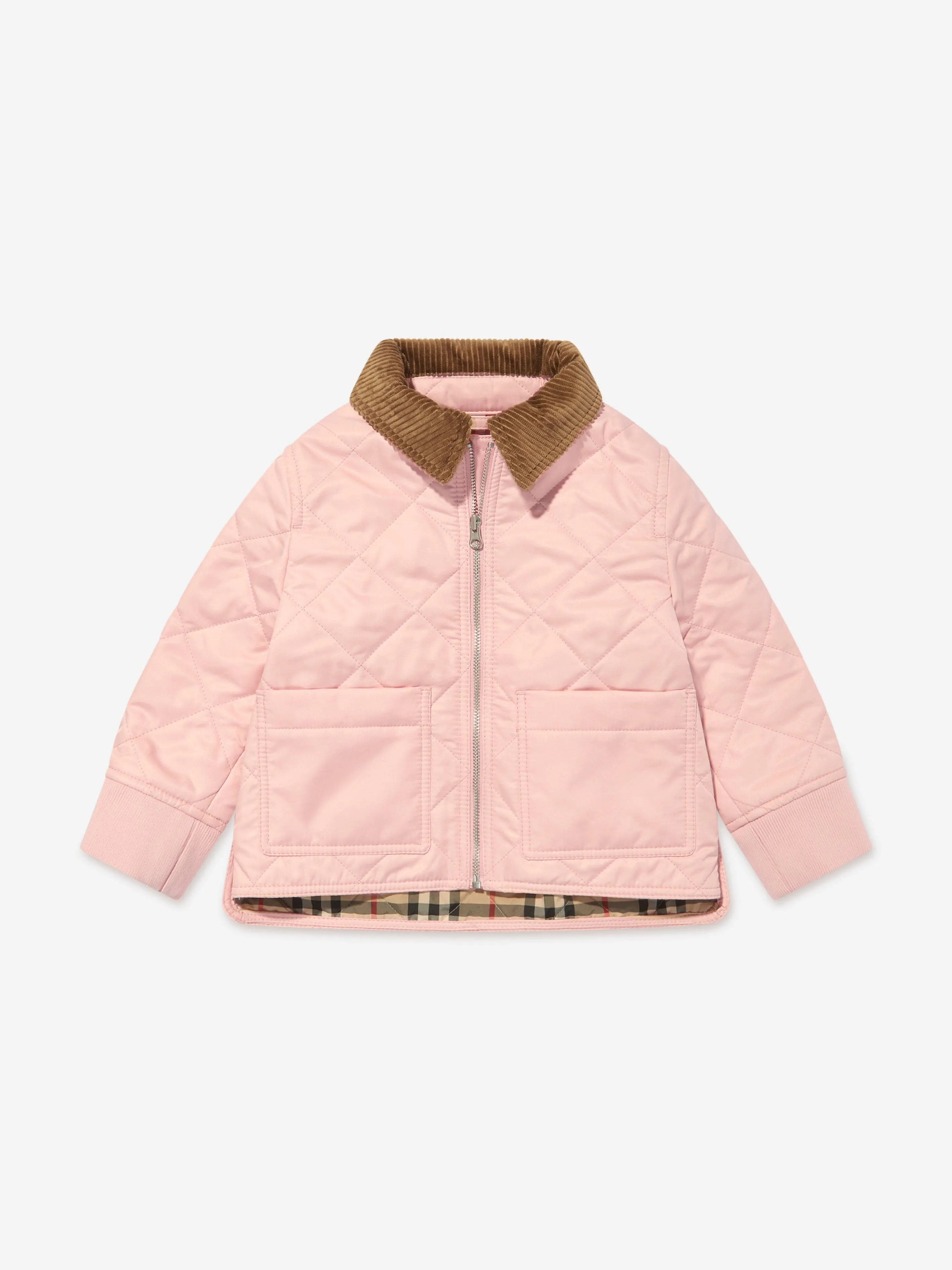 Burberry Baby Girls Quiled Mini Otis Jacket in Pink