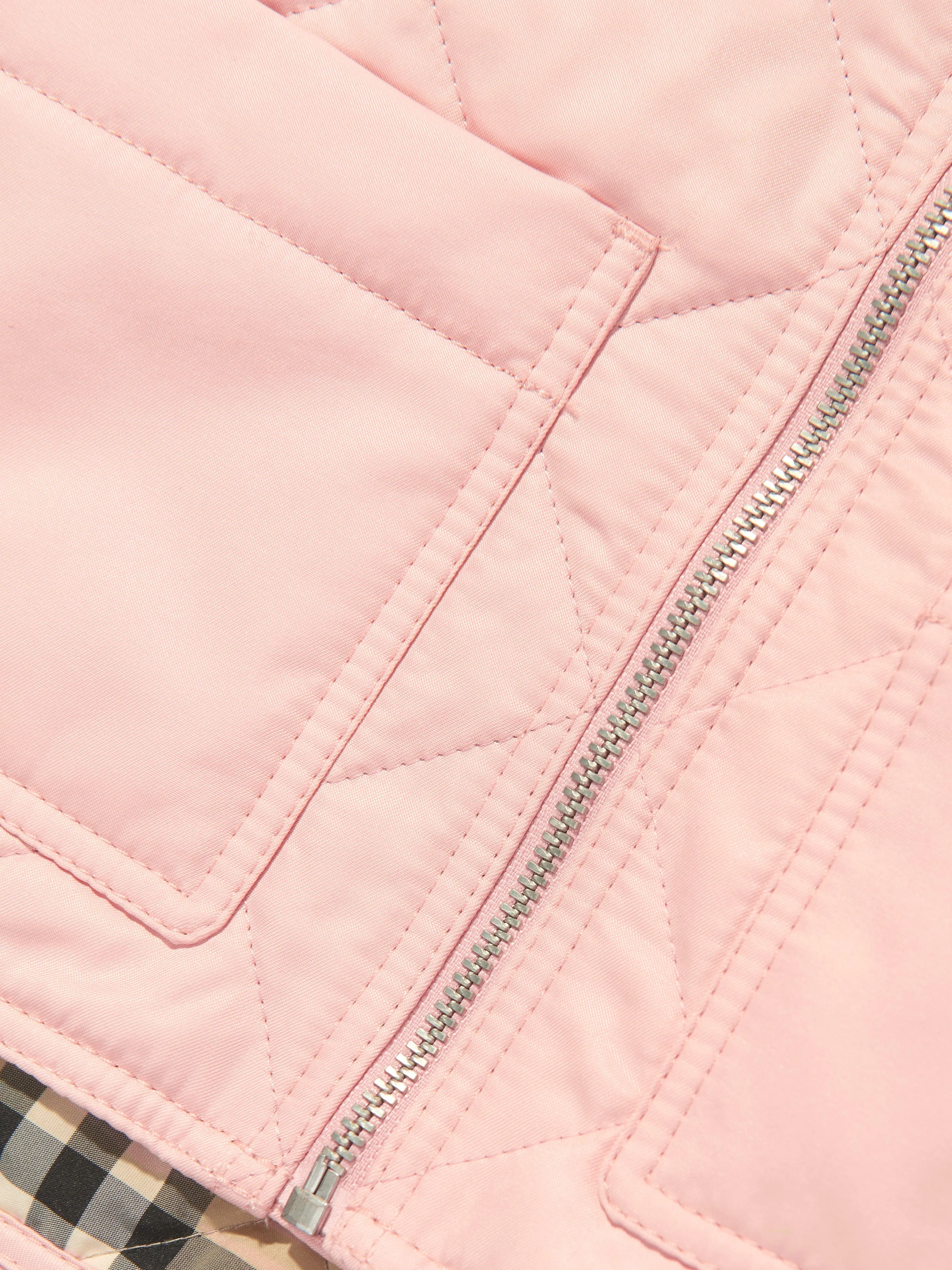 Burberry Baby Girls Quiled Mini Otis Jacket in Pink