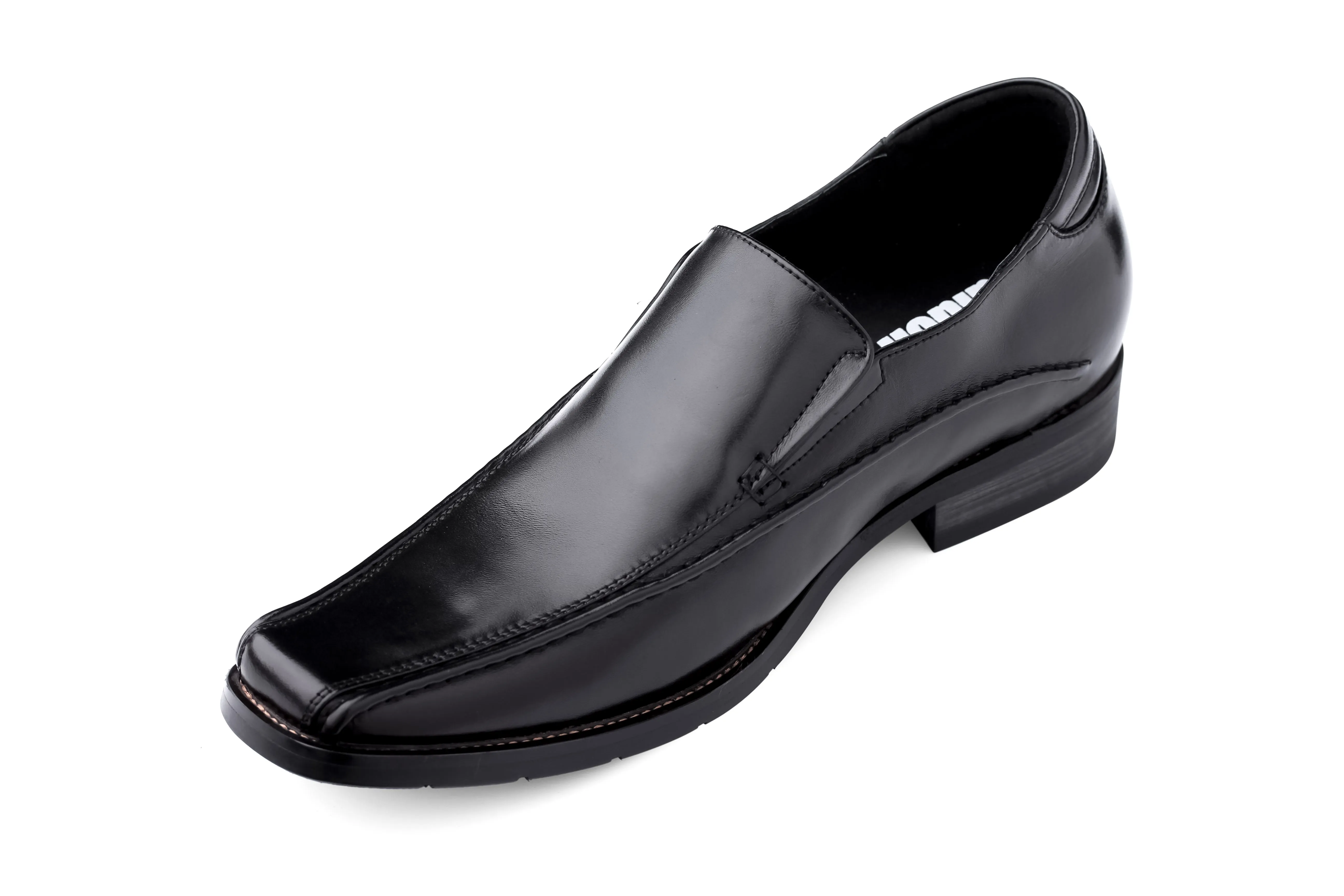 CALDEN 2.6" Taller Black Leather Dress Shoes MD370