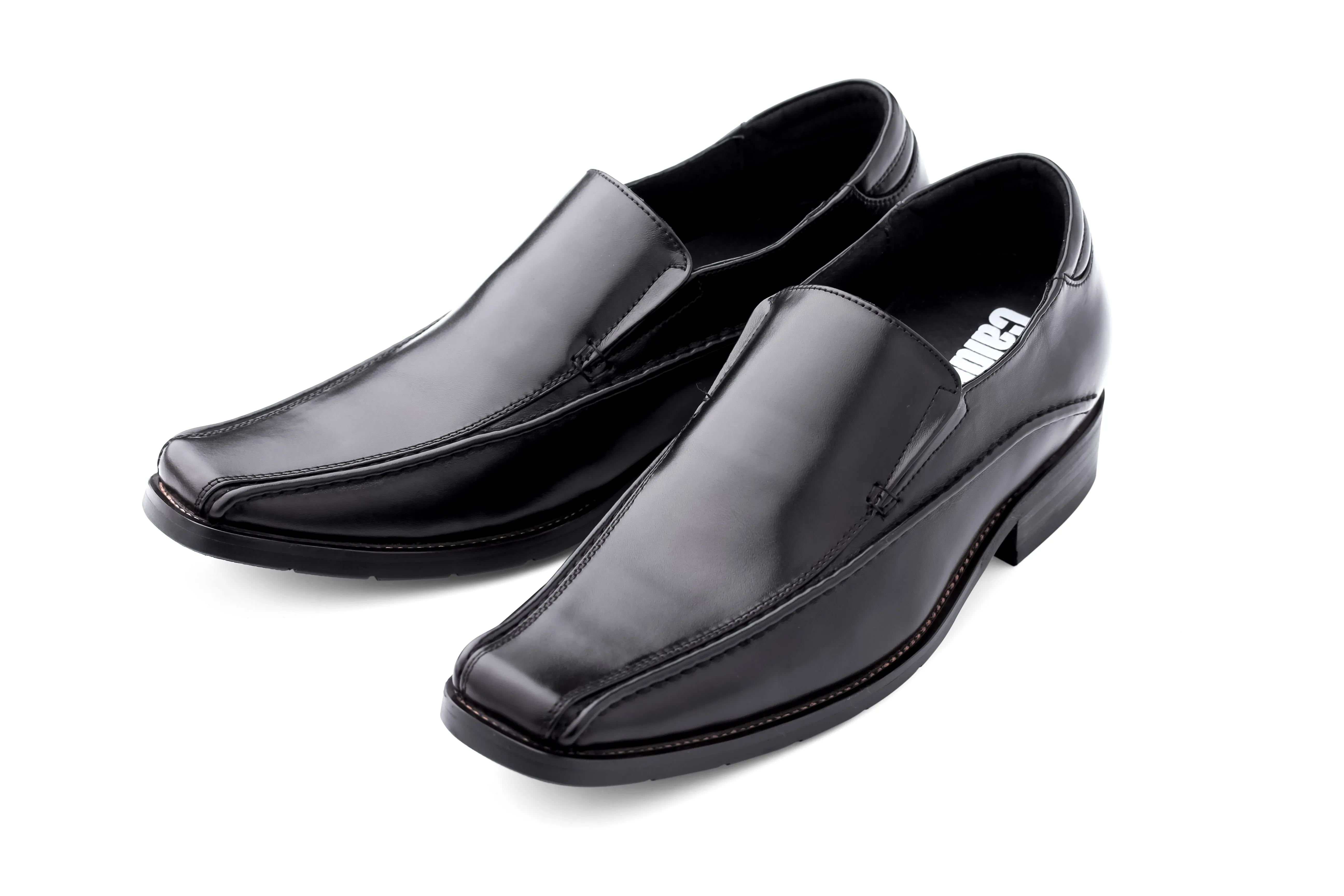 CALDEN 2.6" Taller Black Leather Dress Shoes MD370