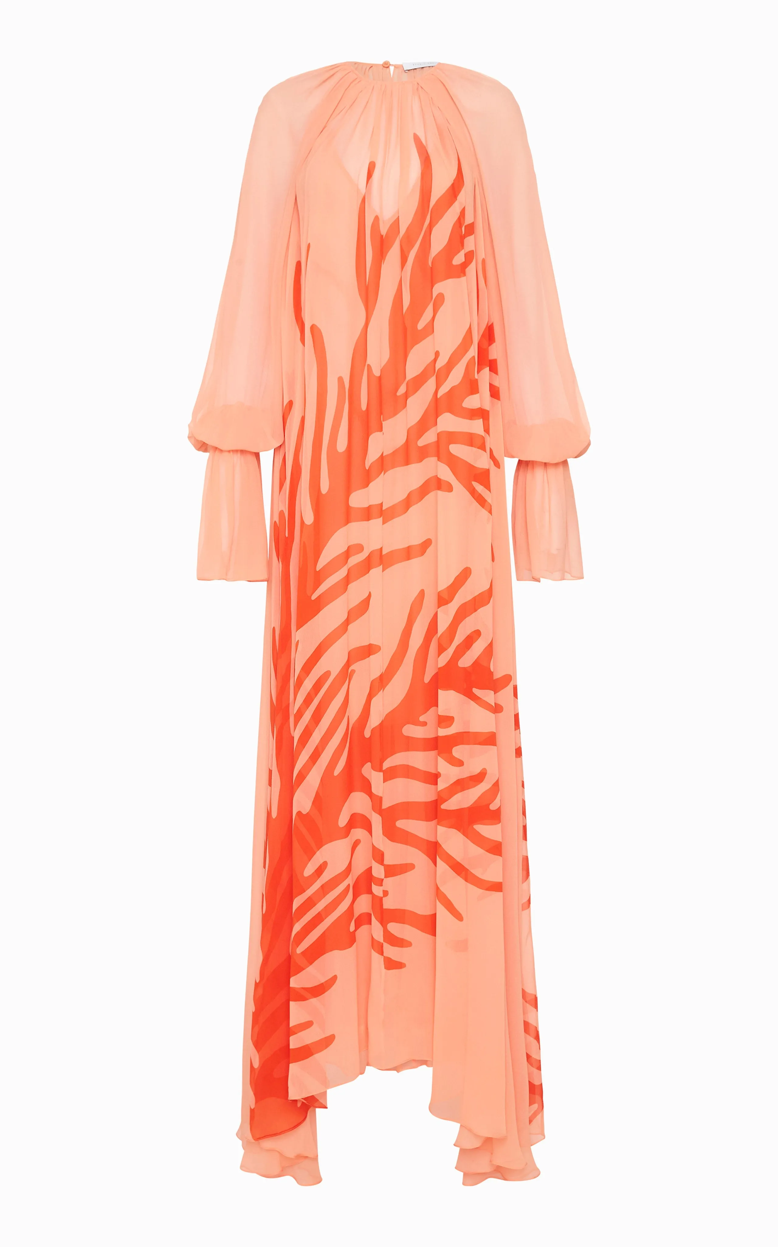 Circe Gathered Maxi Dress | Aegean Coral Print