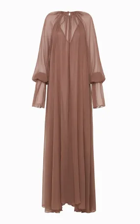 Circe Gathered Maxi Dress | Clay