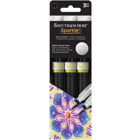 Clear Sparkle Glitter Overlay Brush Pens 3/Pkg