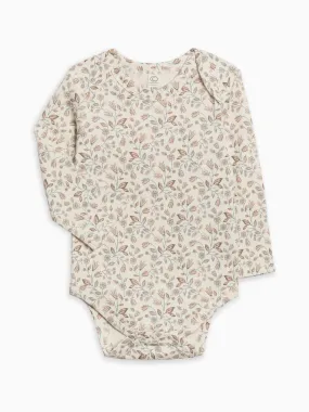 Colored Organics - River Long Sleeve Bodysuit - Yuma Floral/ Teal Taupe