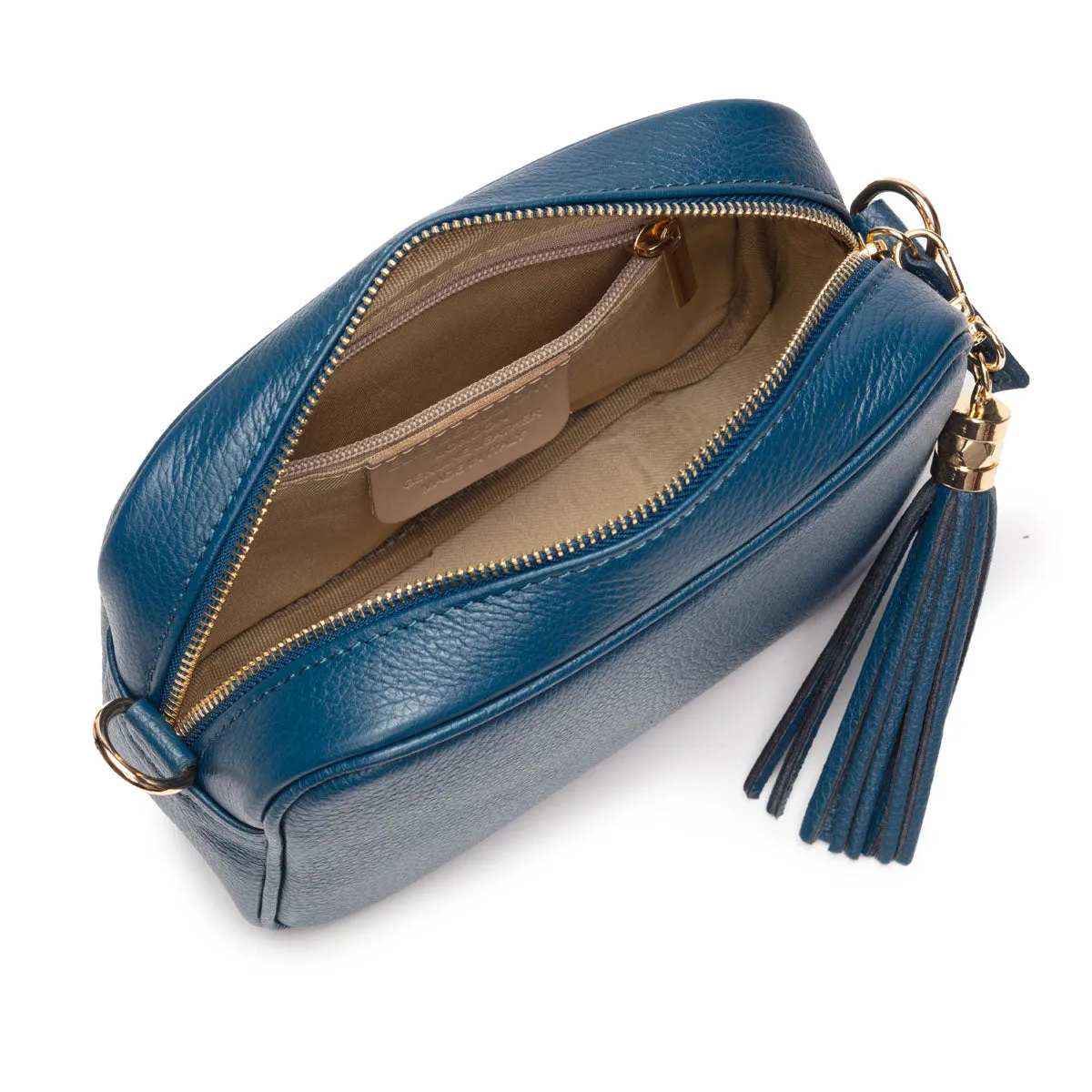 Crossbody Teal(Navy/Cream Weave Strap)