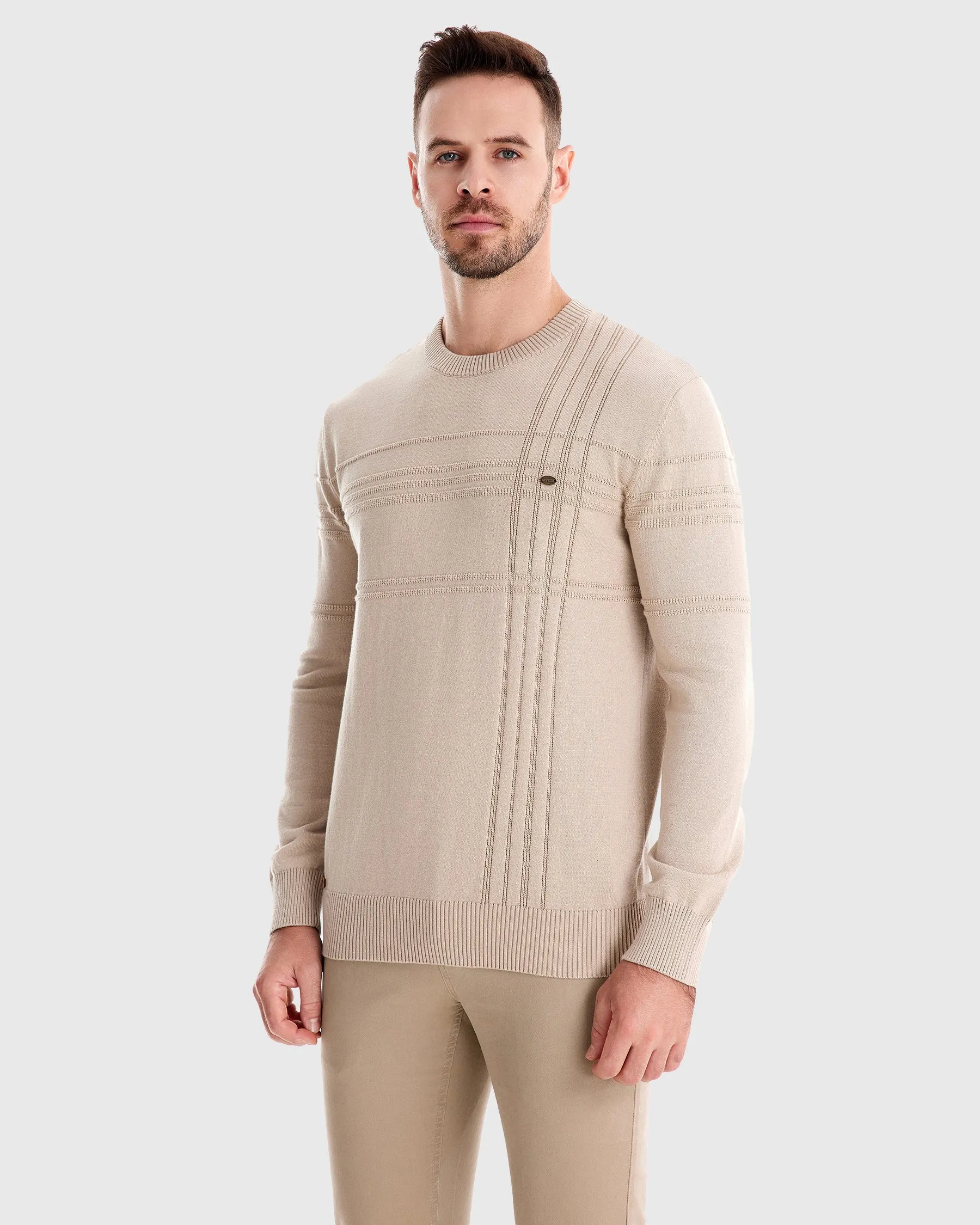 Crosshatch Crew Neck Sweater New