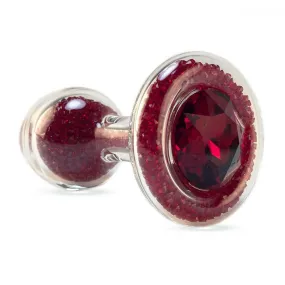 Crystal Small Glass Sparkle Plug in Red