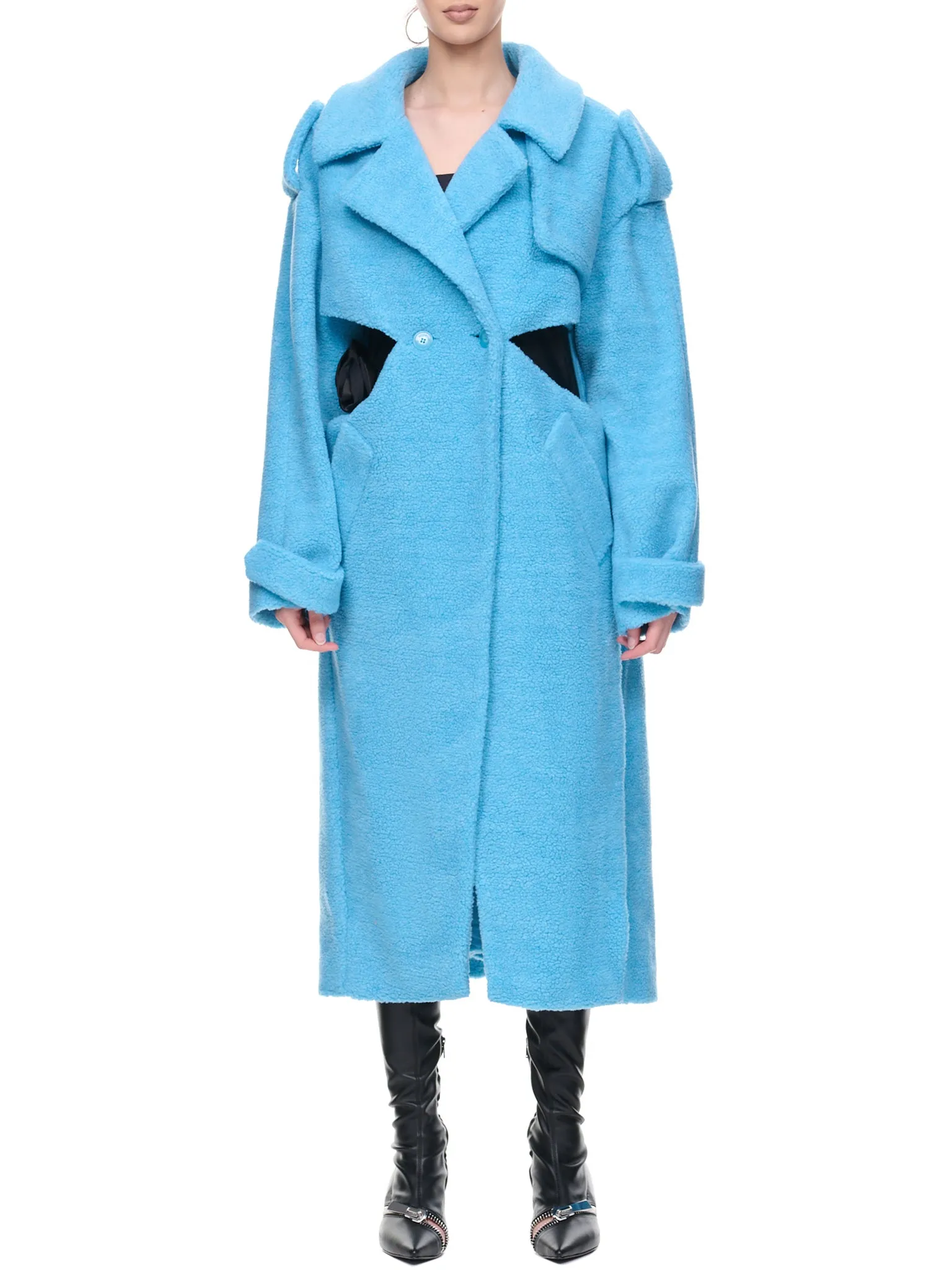 Cut-Out Coat (COPM10274-TURQUOISE)