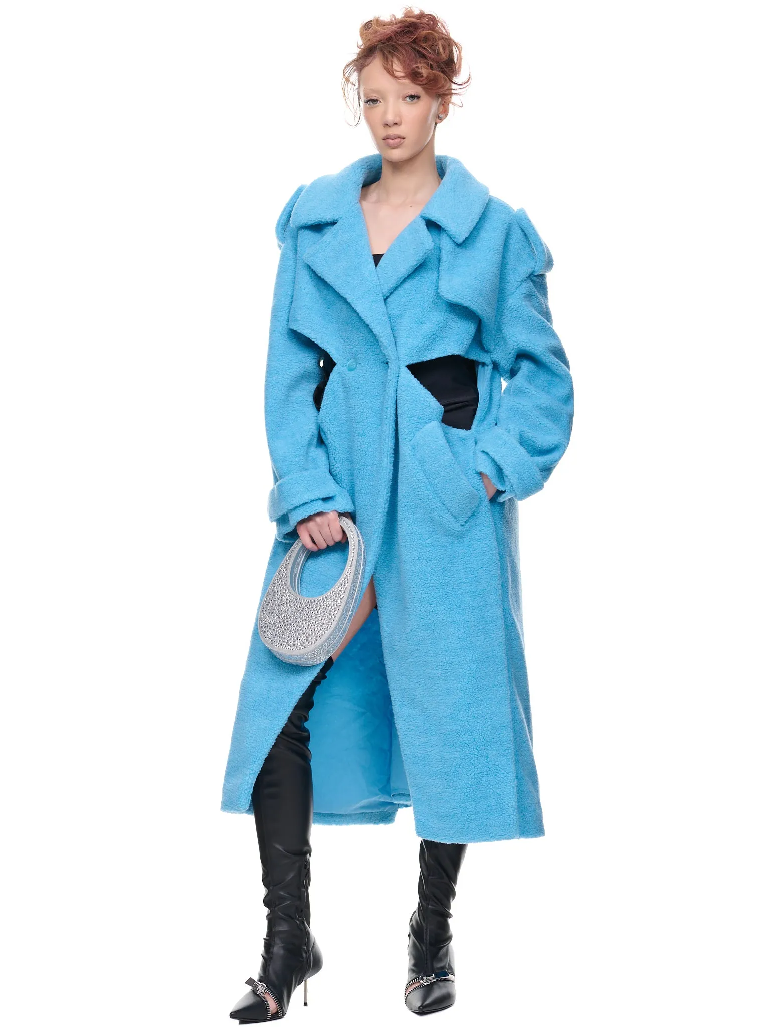 Cut-Out Coat (COPM10274-TURQUOISE)