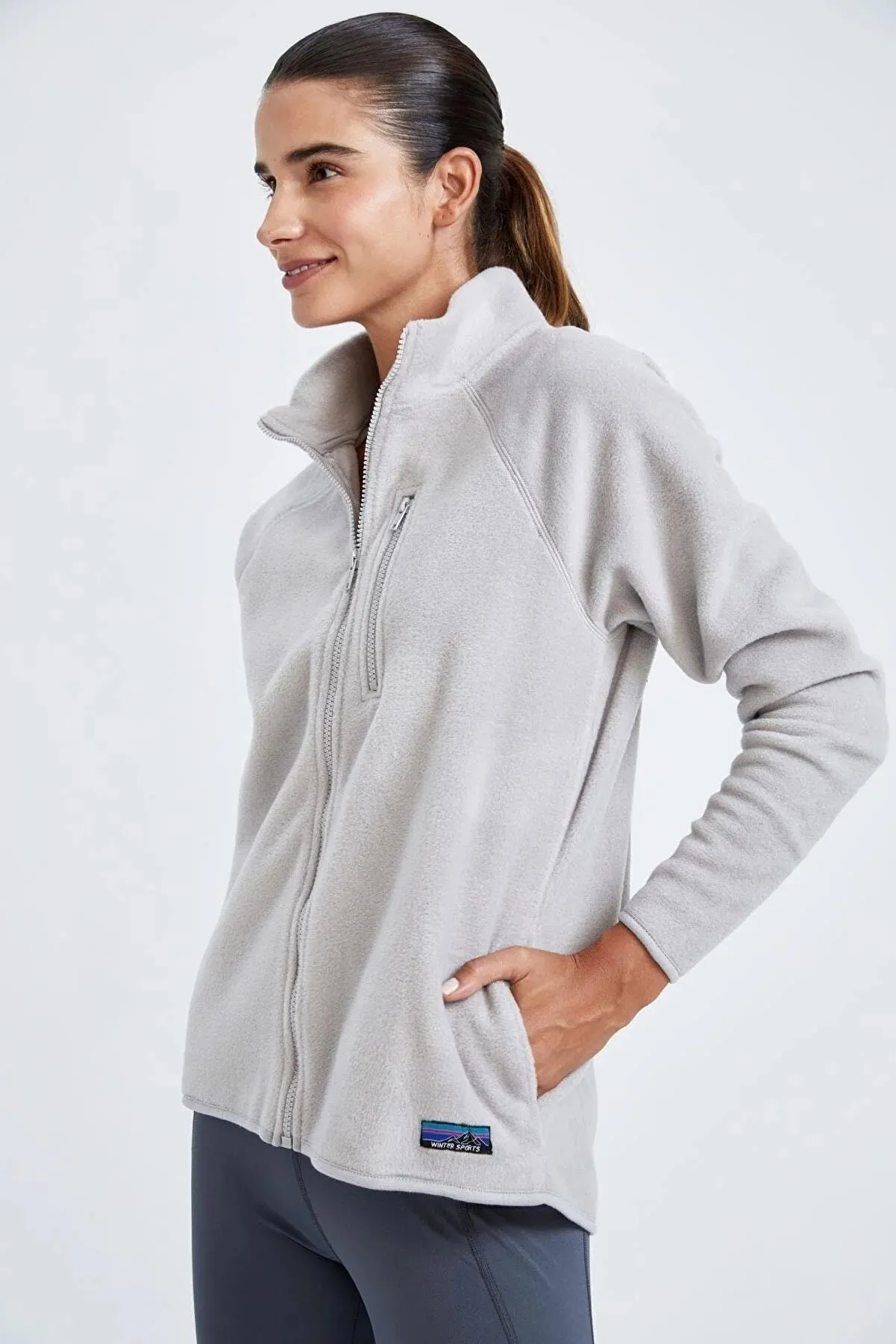 Defacto Women's Fit Relax Fit Fleece Cardigan