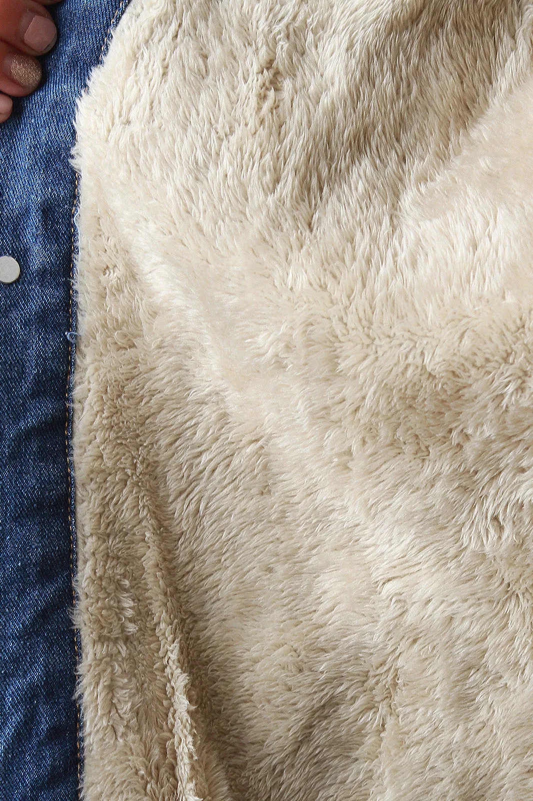 Denim Fur Lined Longline Jacket