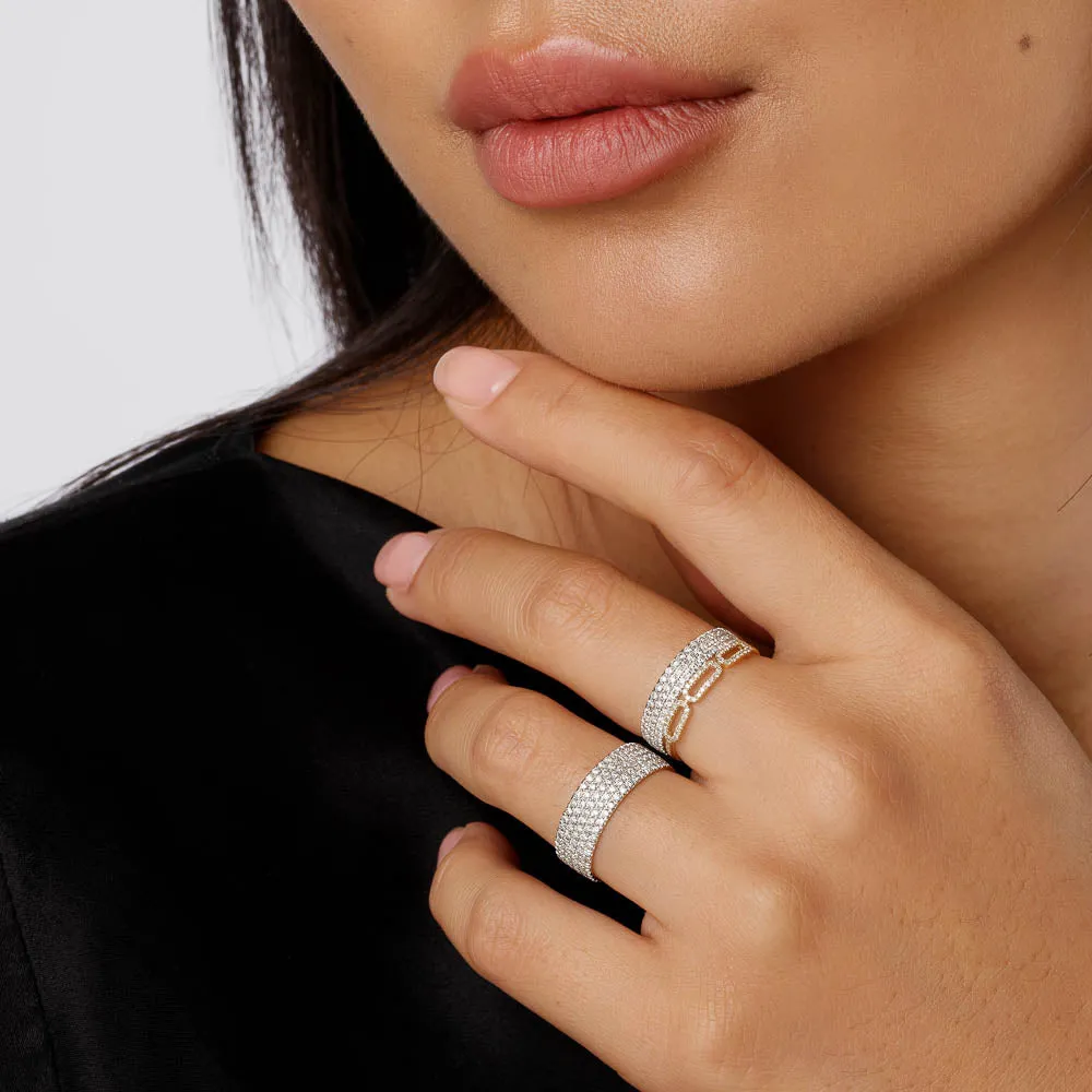 Diamond Pave Boyfriend Ring in 10k Gold