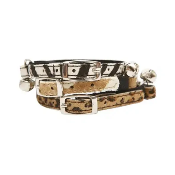 DOGUE Leather Cat Collars Animal Print